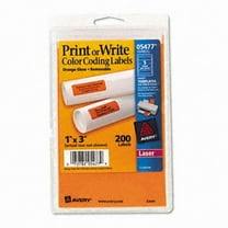 Avery Print or Write Removable Color-Coding Laser Labels - Neon Orange - 1 x 3 - 200/Pack