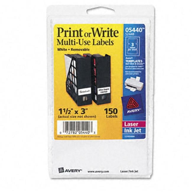 Avery Print or Write Removable Multi-Use Labels - White - 150/Pack ...