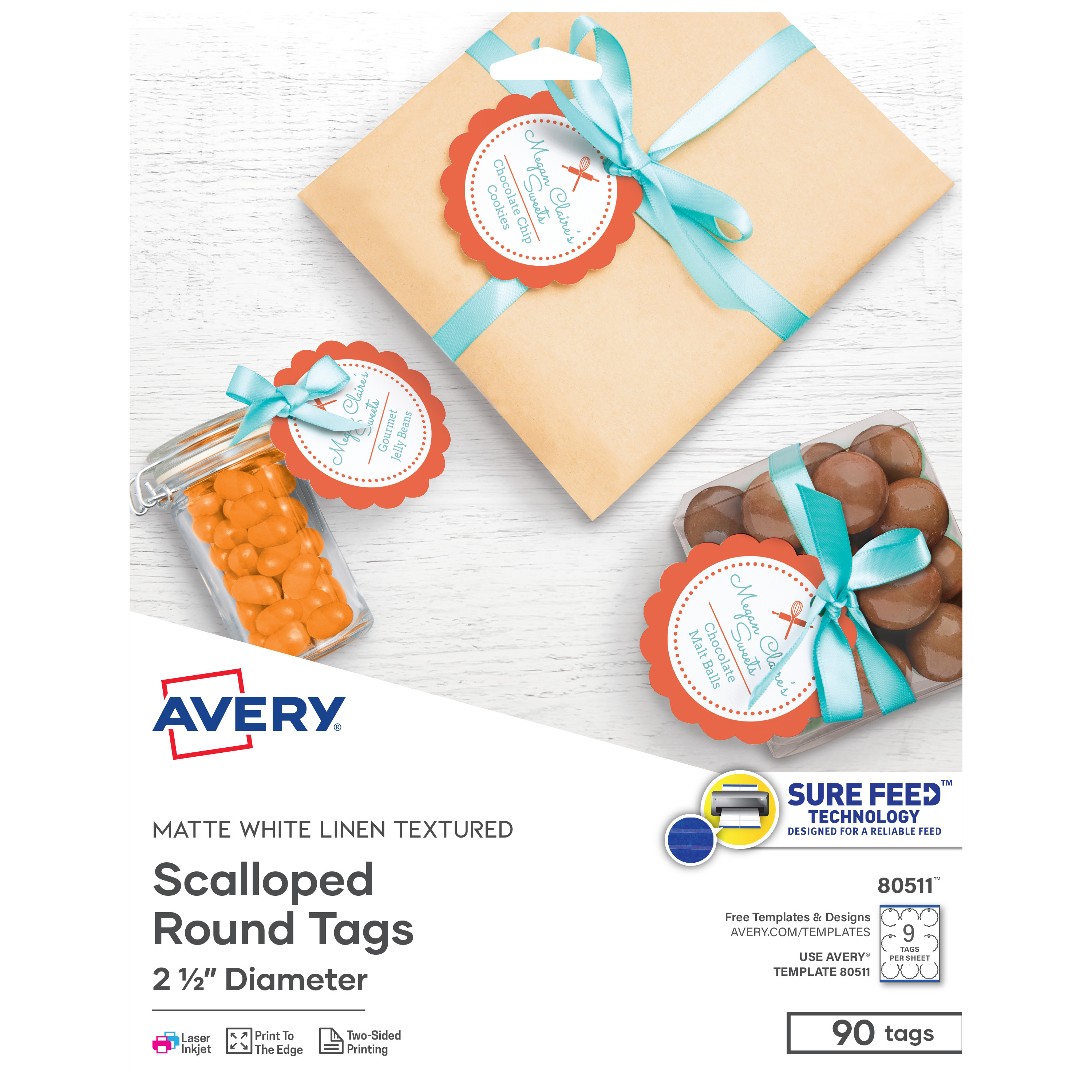 Avery Printable Blank Scallop Round Tags, 2.5" Diameter (80511) - image 1 of 7