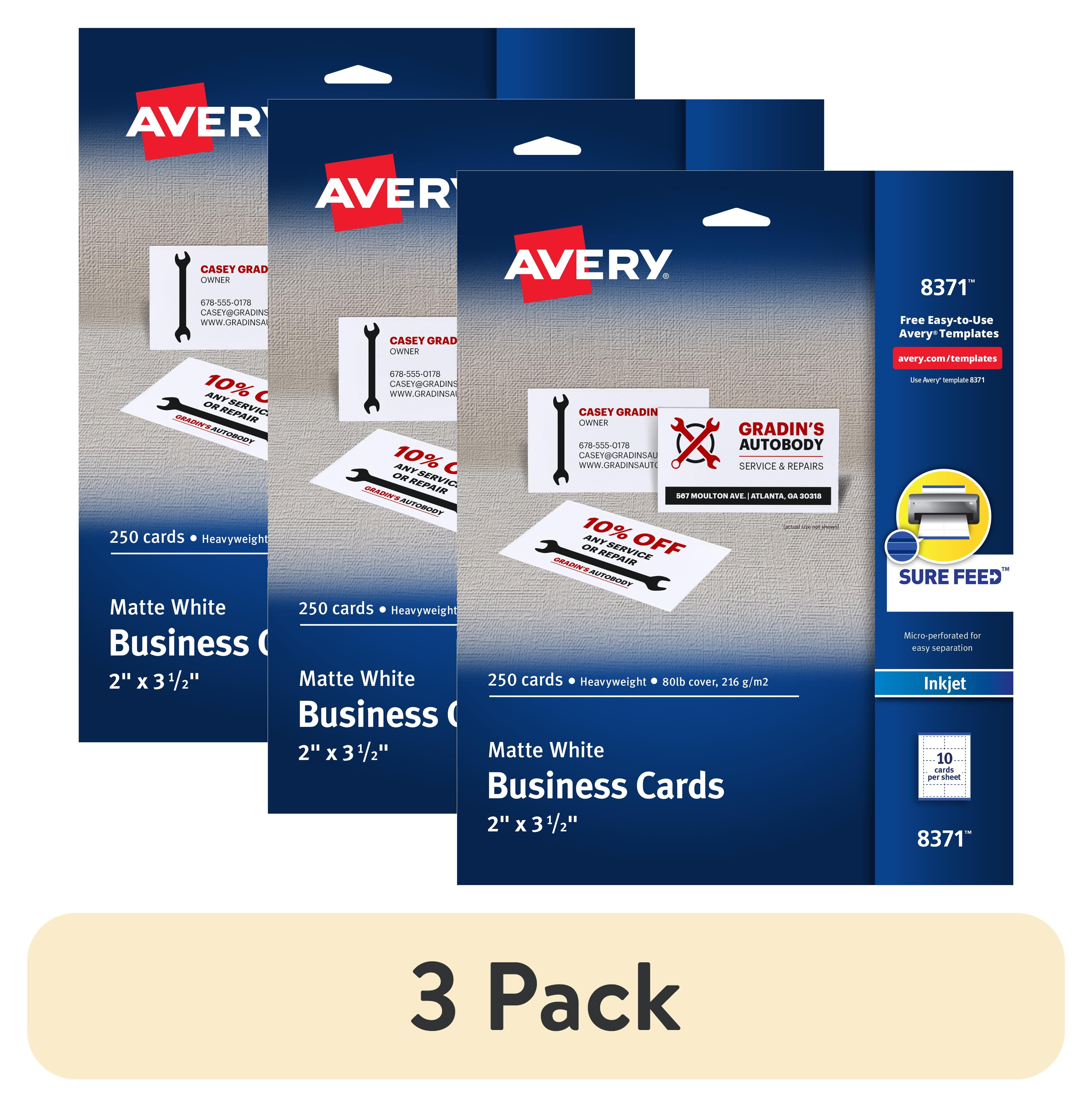 3 pack Avery Printable Business - Avery Printable Business Cards 2 X 3 5 White 250 Cards 08371 E63a9f5b E930 47f3 9365 8af35b962a2a.e526a1633c0fdb2c7521fb705a5d1820