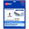 thumbnail image 1 of Avery Printable Cards with Rounded Corners, 4" x 6", Matte White, 50ct, 1 of 8