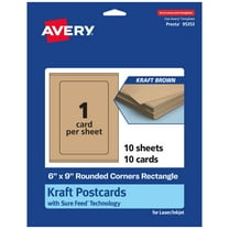 Avery Printable Cards with Rounded Corners, 6" x 9", Kraft Brown, 10ct
