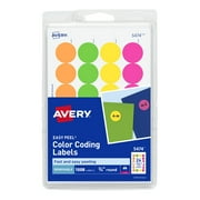 Avery Printable Color-Coding Labels, Removable Adhesive, 3/4" Round, Assorted Neon, 1,008 Labels (5474)
