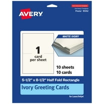 Avery Printable Greeting Cards, 5.5" x 8.5", Matte Ivory, 10ct