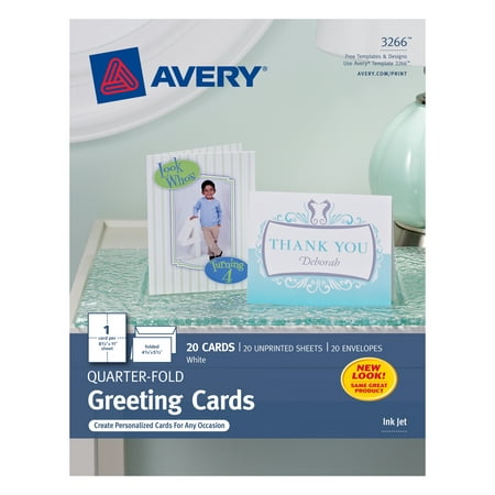 Avery Printable Greeting Cards with Envelopes, 4.25" x 5.5" (3266)