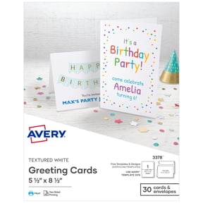 Avery® Half-Fold Greeting Cards & Envelopes, Textured White (3378)