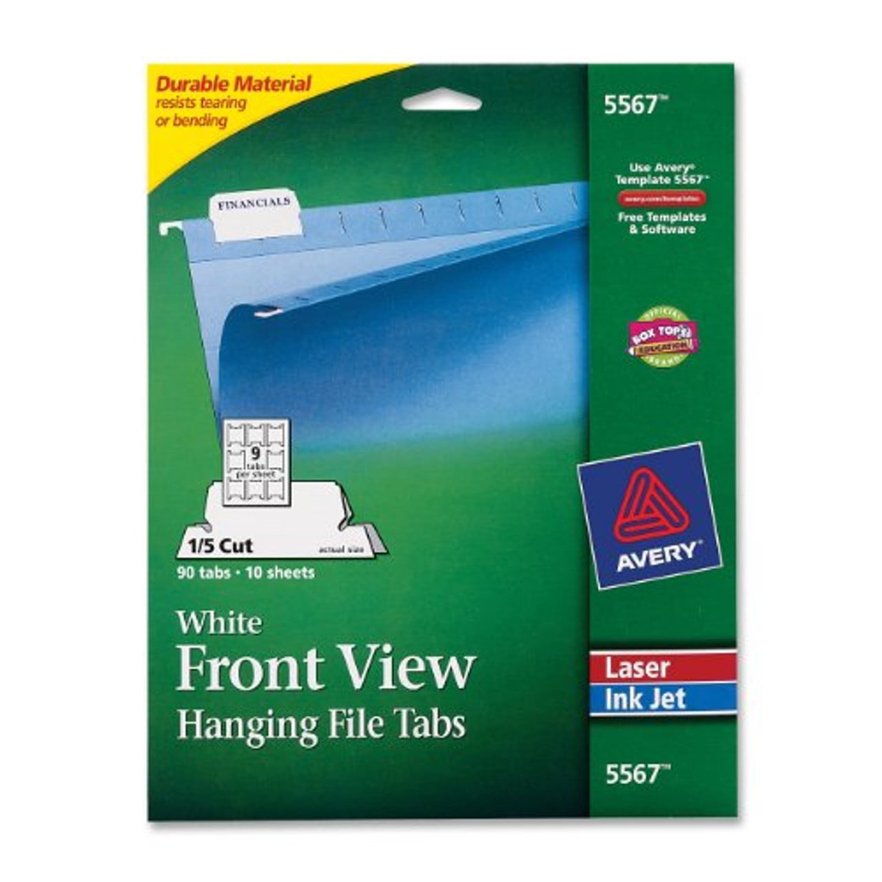 Avery Printable Hanging File Tab - Print-on - 5 Tab[s]/set - 8.50" X 11 ...