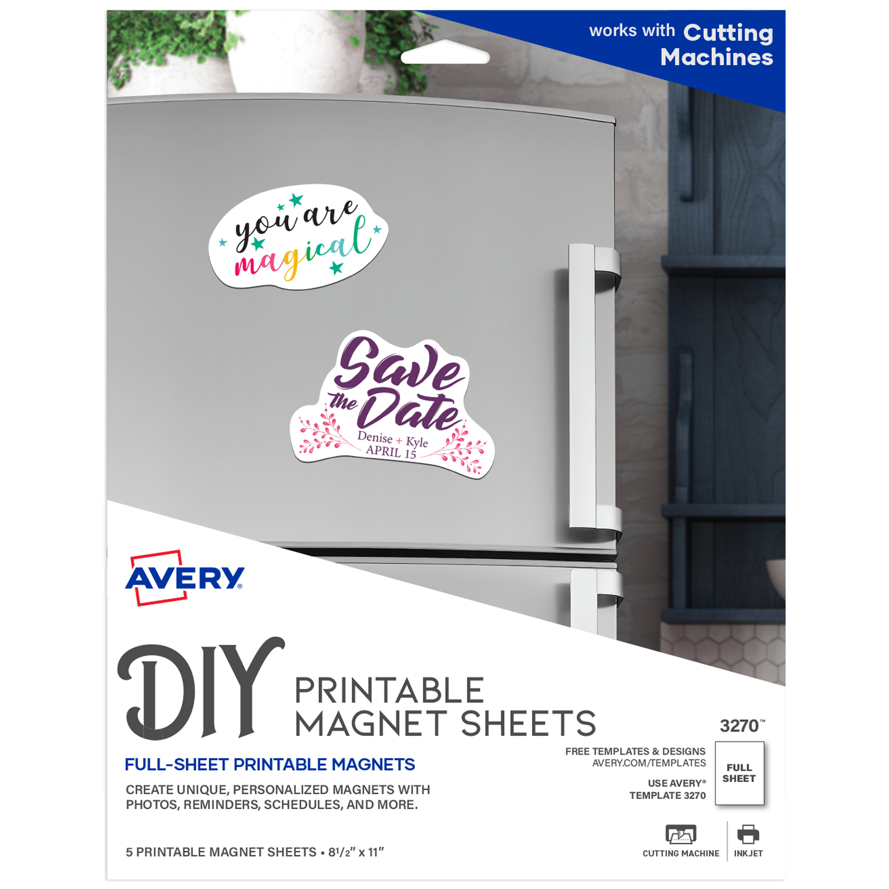 Avery Printable Magnet Sheets, 8.5" x 11", 5 Sheets (3270) - image 1 of 7