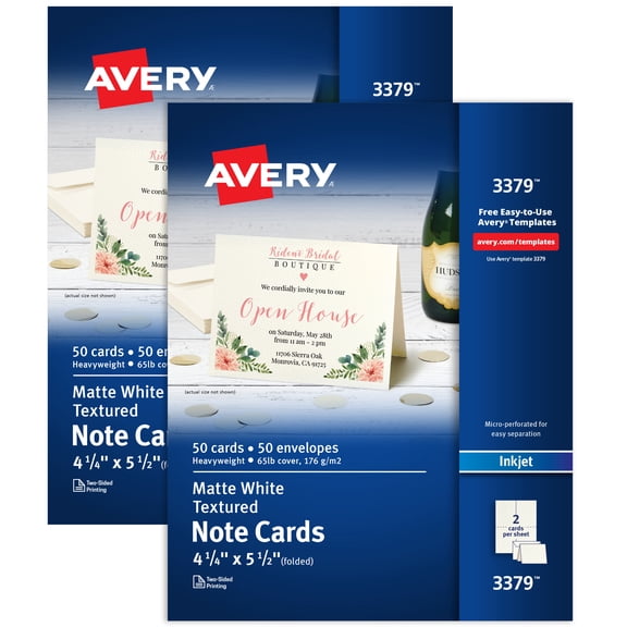 Avery Note Cards & Envelopes, 4.25" x 5.5" (2 Packs of 5813)