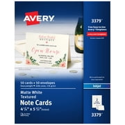 Avery® Note Cards & Envelopes, 4.25" x 5.5", Textured, 50ct (3379)