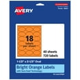 thumbnail image 1 of Avery Printable Oval Labels, Bright Orange, 1.5" x 2.5", 720ct, 1 of 11