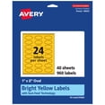 thumbnail image 1 of Avery Printable Oval Labels, Bright Yellow, 1" x 2", 960ct, 1 of 11