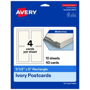 Avery Printable Postcards, 3.5" x 5", Ivory, 40ct
