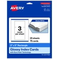 thumbnail image 1 of Avery Printable Rectangle Cards, 3" x 5", Glossy White, 75ct, 1 of 8