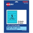 thumbnail image 1 of Avery Printable Rectangle Labels, Bright Blue, 1.5" x 7.5", 50ct, 1 of 11