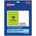 thumbnail image 1 of Avery Printable Rectangle Labels, Bright Green, 1.5" x 2.75", 400ct, 1 of 11