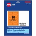 thumbnail image 1 of Avery Printable Rectangle Labels, Bright Orange, 1.5" x 2.75", 400ct, 1 of 11