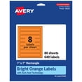 thumbnail image 1 of Avery Printable Rectangle Labels, Bright Orange, 1" x 7", 640ct, 1 of 11