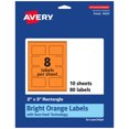 thumbnail image 1 of Avery Printable Rectangle Labels, Bright Orange, 2" x 3", 80ct, 1 of 11