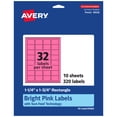 thumbnail image 1 of Avery Printable Rectangle Labels, Bright Pink, 1.25" x 1.75", 320ct, 1 of 11
