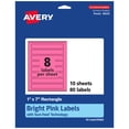 thumbnail image 1 of Avery Printable Rectangle Labels, Bright Pink, 1" x 7", 80ct, 1 of 11