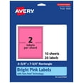thumbnail image 1 of Avery Printable Rectangle Labels, Bright Pink, 4.75" x 7.75", 20ct, 1 of 11