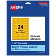 thumbnail image 1 of Avery Printable Rectangle Labels, Bright Yellow, 1" x 2", 480ct, 1 of 11