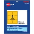 thumbnail image 1 of Avery Printable Rectangle Labels, Bright Yellow, 3-1/3" x 4", 480ct, 1 of 11
