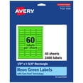 thumbnail image 1 of Avery Printable Rectangle Labels, Neon Green, 0.5" x 1.75", 2,400ct, 1 of 11