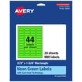 thumbnail image 1 of Avery Printable Rectangle Labels, Neon Green, 2/3" x 1-3/4", 880ct, 1 of 11