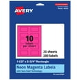 thumbnail image 1 of Avery Printable Rectangle Labels, Neon Magenta, 1.5" x 2.75", 200ct, 1 of 11