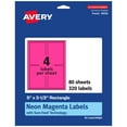 thumbnail image 1 of Avery Printable Rectangle Labels, Neon Magenta, 5" x 3.5", 320ct, 1 of 11