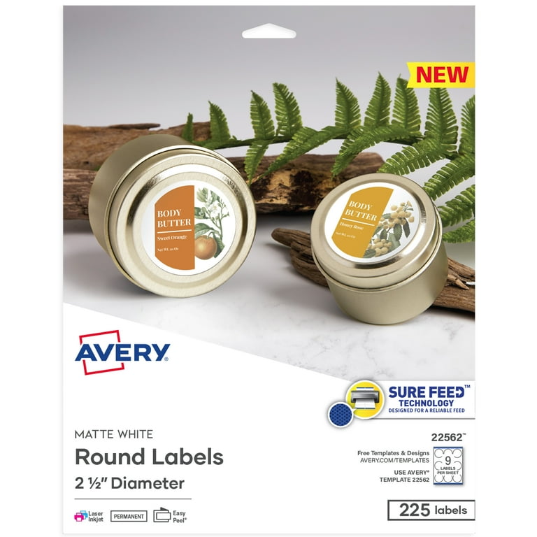 avery-printable-round-labels-2-5-matte-white-225-labels-22562-walmart-com for Free Printable Body Butter Labels Avery Printable Round Labels, 2.5