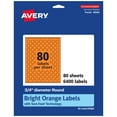 thumbnail image 1 of Avery Printable Round Labels, Bright Orange, 0.75" Diameter, 6,400ct, 1 of 11
