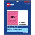 thumbnail image 1 of Avery Printable Round Labels, Bright Pink, 1" Diameter, 3,840ct, 1 of 11