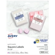 Avery Square Labels, 2" x 2", Matte White, 300ct (22806)