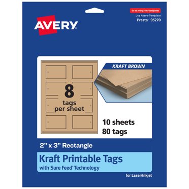 "Avery Paper Label Name Tags, Printable Blank Gift Tags with Strings, 2 ...