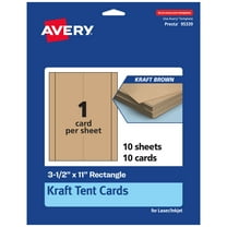 Avery Printable Tent Cards, 3.5" x 11", Kraft Brown, 10ct