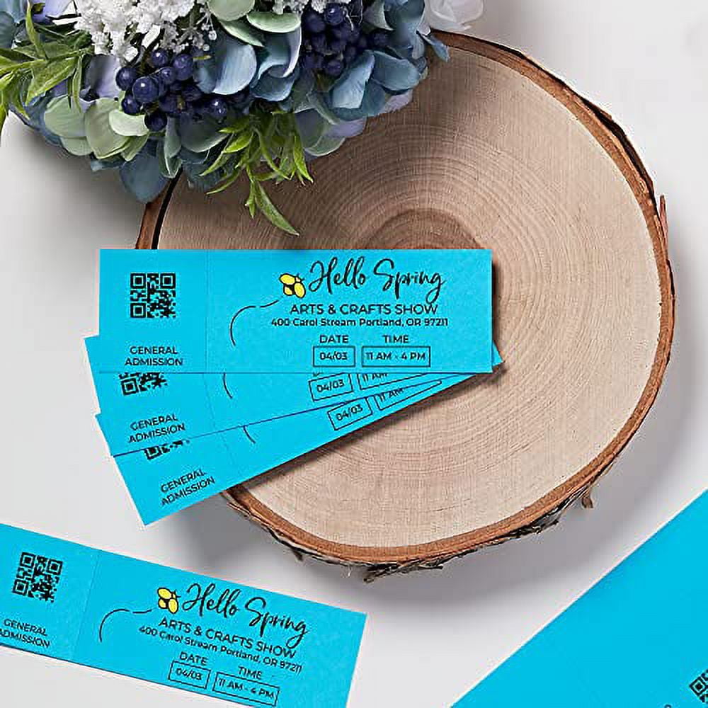 Avery Printable Tickets, Bright Blue Colored Cardstock, 1.75" x 5.5 ...