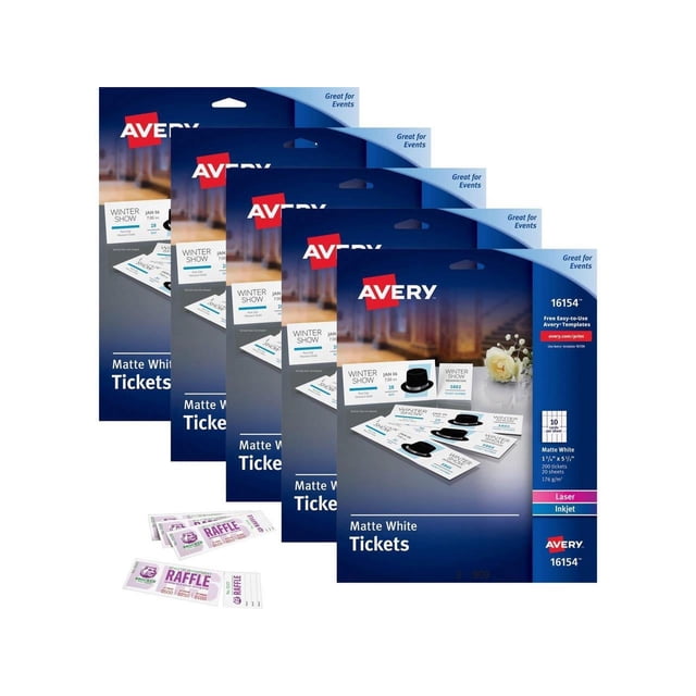 Avery Printable Tickets with Tear-Away Stubs - Walmart.com