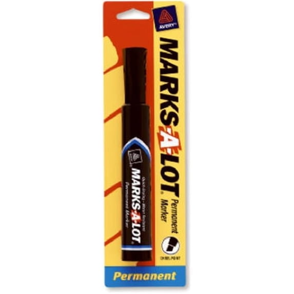 Avery Products 17888 Regular Chisel Tip Permanent Marker- Black- Pack of 6