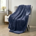 thumbnail image 1 of Avery Pure Antimicrobial Navy Solid Polyester Throw, 50" x 60", 1 of 5