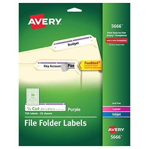 Avery White File Folder Labels with TrueBlock Technology, Pack of 750