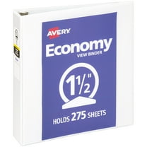 Avery Standard View Binder, 1.5" Round Rings, White Binder (05726)