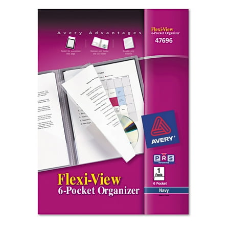 Avery Flexi-View 6 Pocket Organizer, 1 Blue Organizer (47696)
