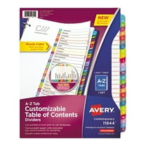Avery Ready Index A-Z 26 Tab Dividers, Customizable TOC, 1 Set (11844) 26 x Divider(s) - A-Z, Table of Contents - 1 Tab(s)/Set - 8 1/2" Width x 11" Length - 3 Hole Punched - White Paper Divider - Mu