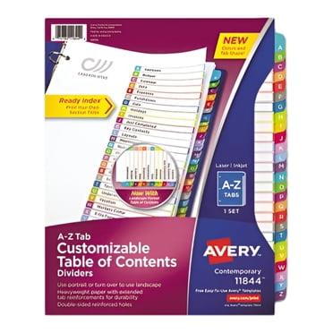 (2 pack) OneStep Printable Table of Contents and Dividers, 10-Tab, 1 to ...