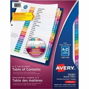 Avery A-Z Dividers, 26 Tabs, Ready Index, Multicolor Tabs (11125)