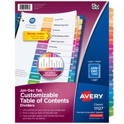 Avery Table of Contents Dividers, Jan-Dec Tab, Multicolor, 1 Set