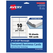Avery Rectangle Business Cards , 2" x 3.5", Matte, 100 Total